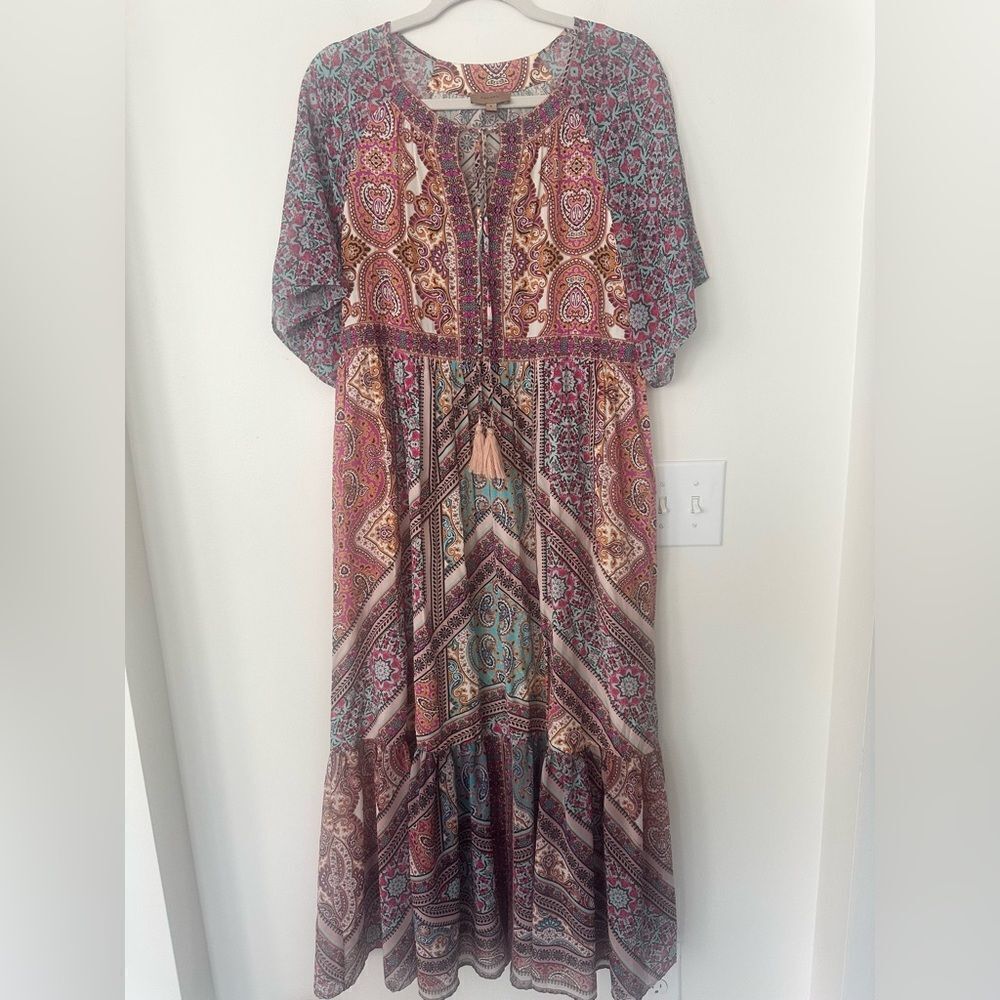 Anthropologie Kachel Travi Printed Maxi Dress S